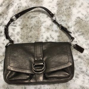 Metallic leather Coach shoulder bag